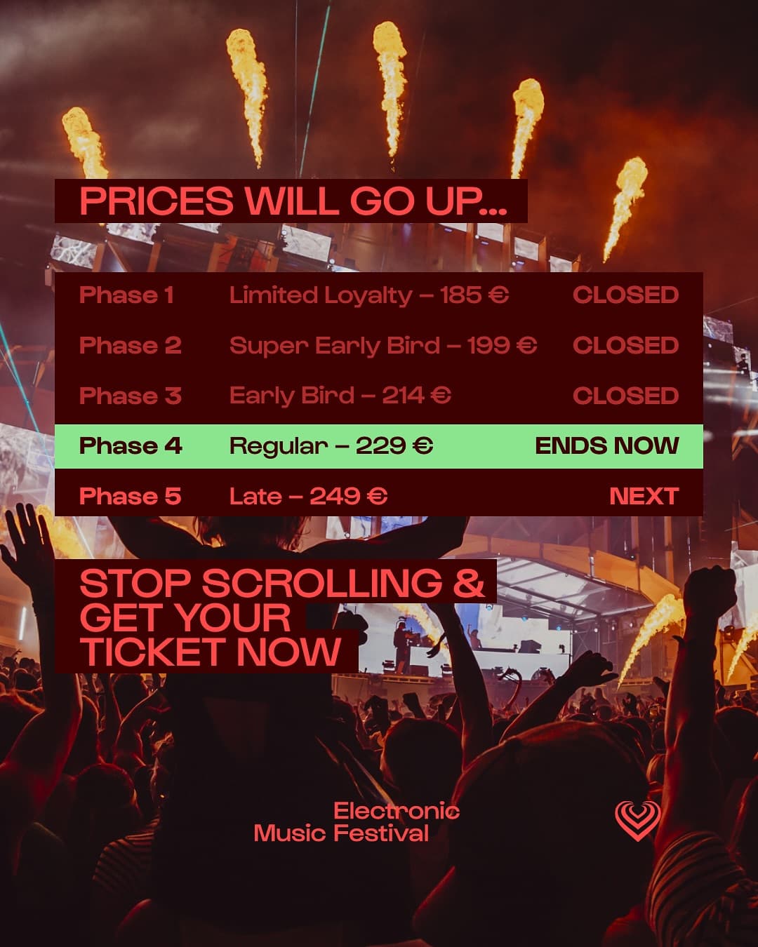 It’s now … Or more expensive. 👀 Festival Passes jump from 229€ → 249€. So if yo (2/4)