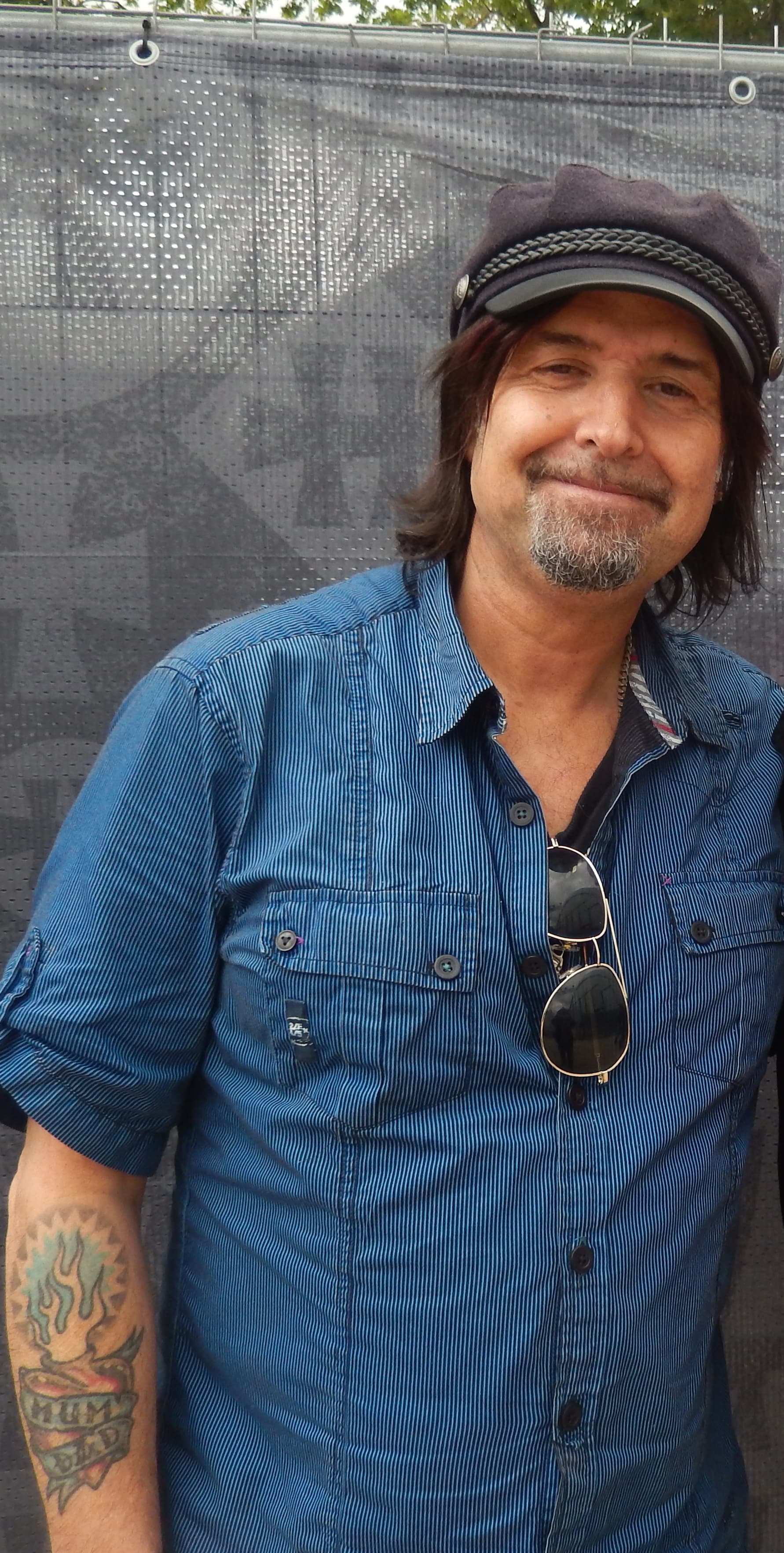 Phil Campbell au Hellfest 2016 avant l'inauguration de la statue de Lemmy