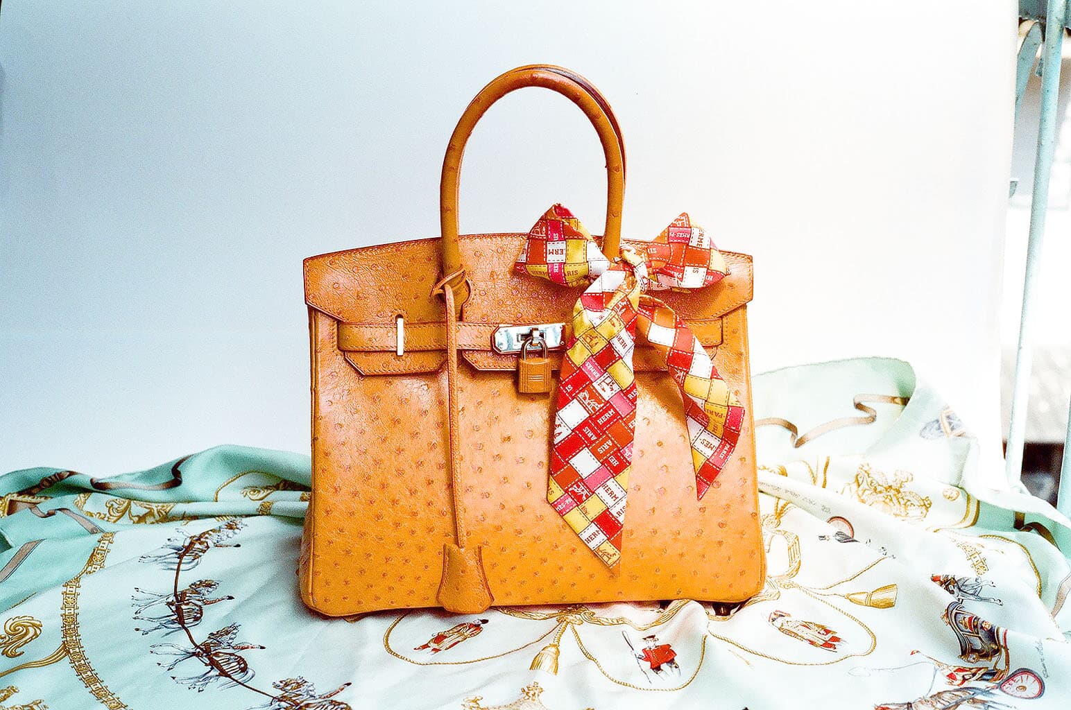 An ostrich-leather Birkin