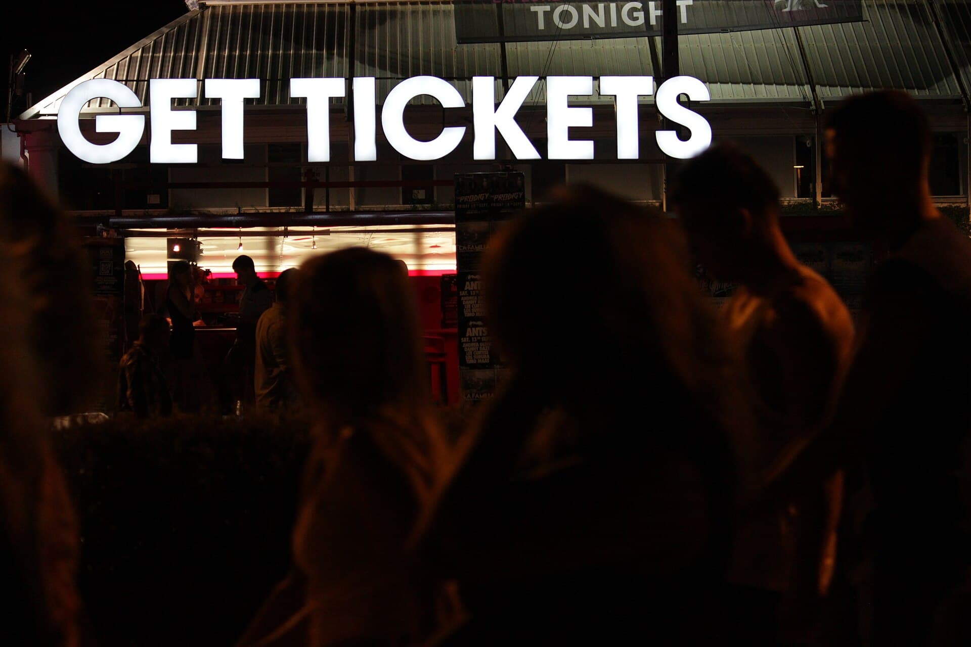 Advance ticket sales for Ibiza nightclubs in front of Es Paradis