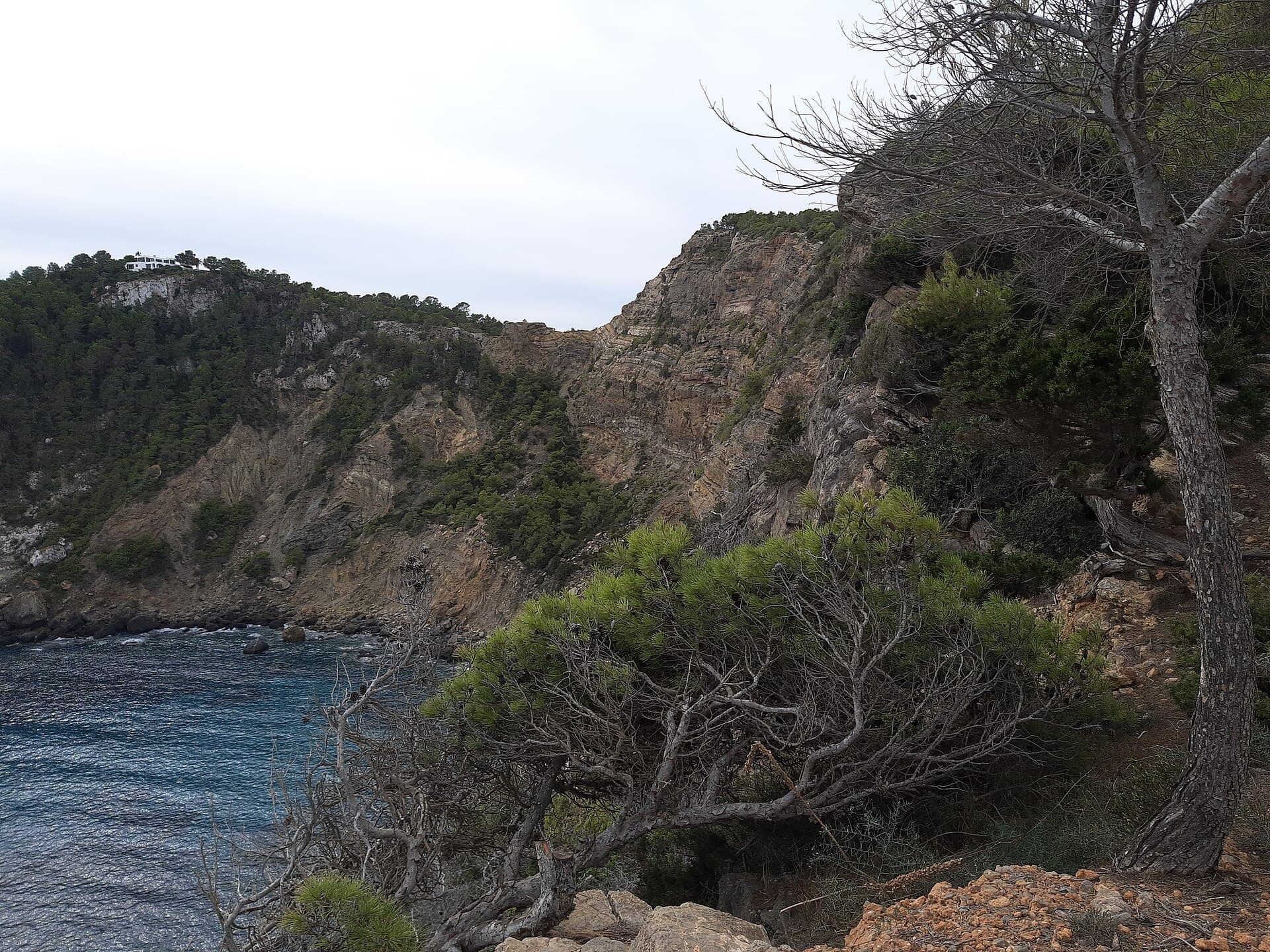 Beach near Punta Prima, seen from path from Tore de'n Valls, Pou des Lleó, Ibiza