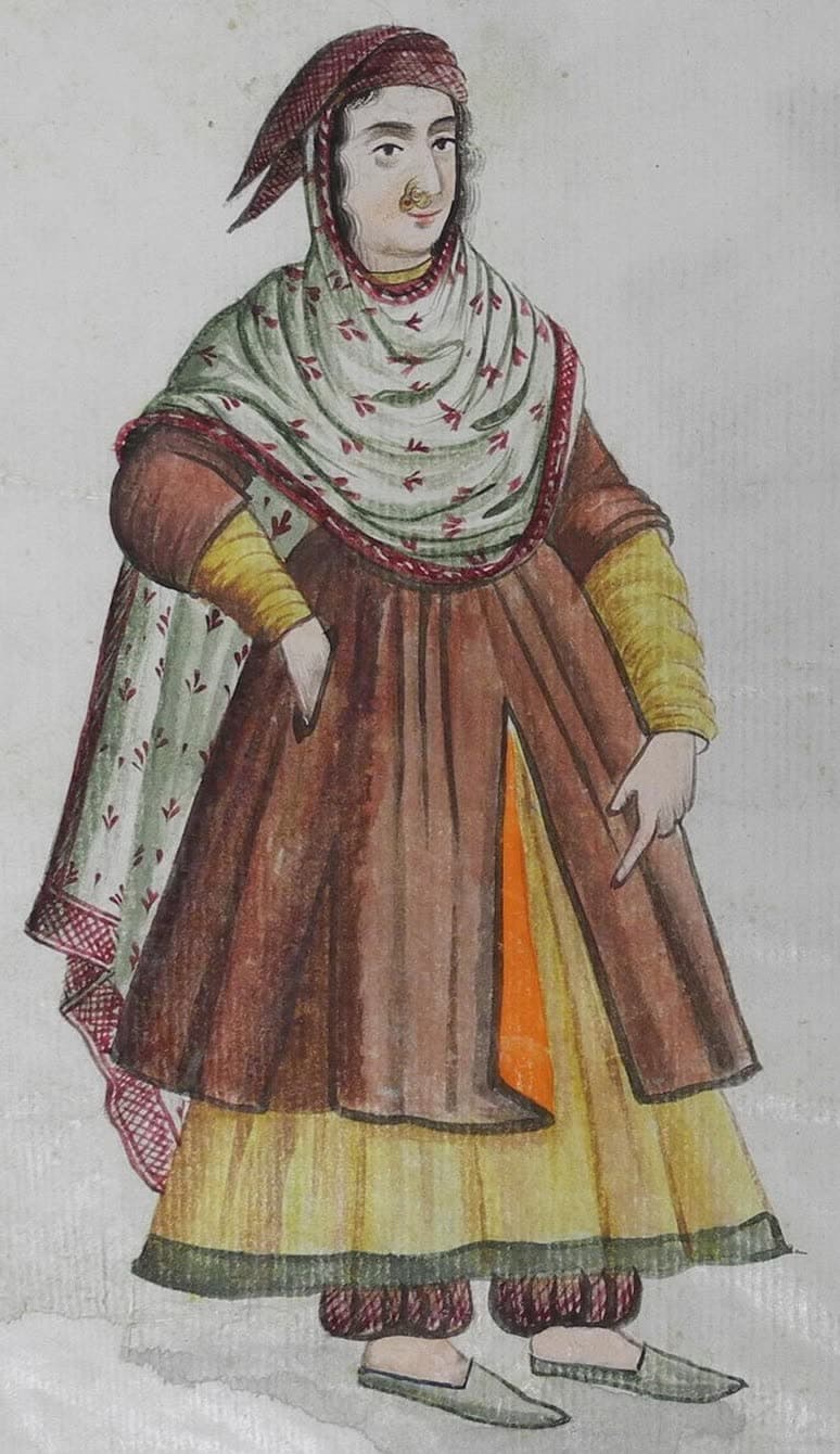 Zoroastrian woman, from Engelbert Kaempfer's Album of Persian Costumes and Animals, dated 1684 or 1685