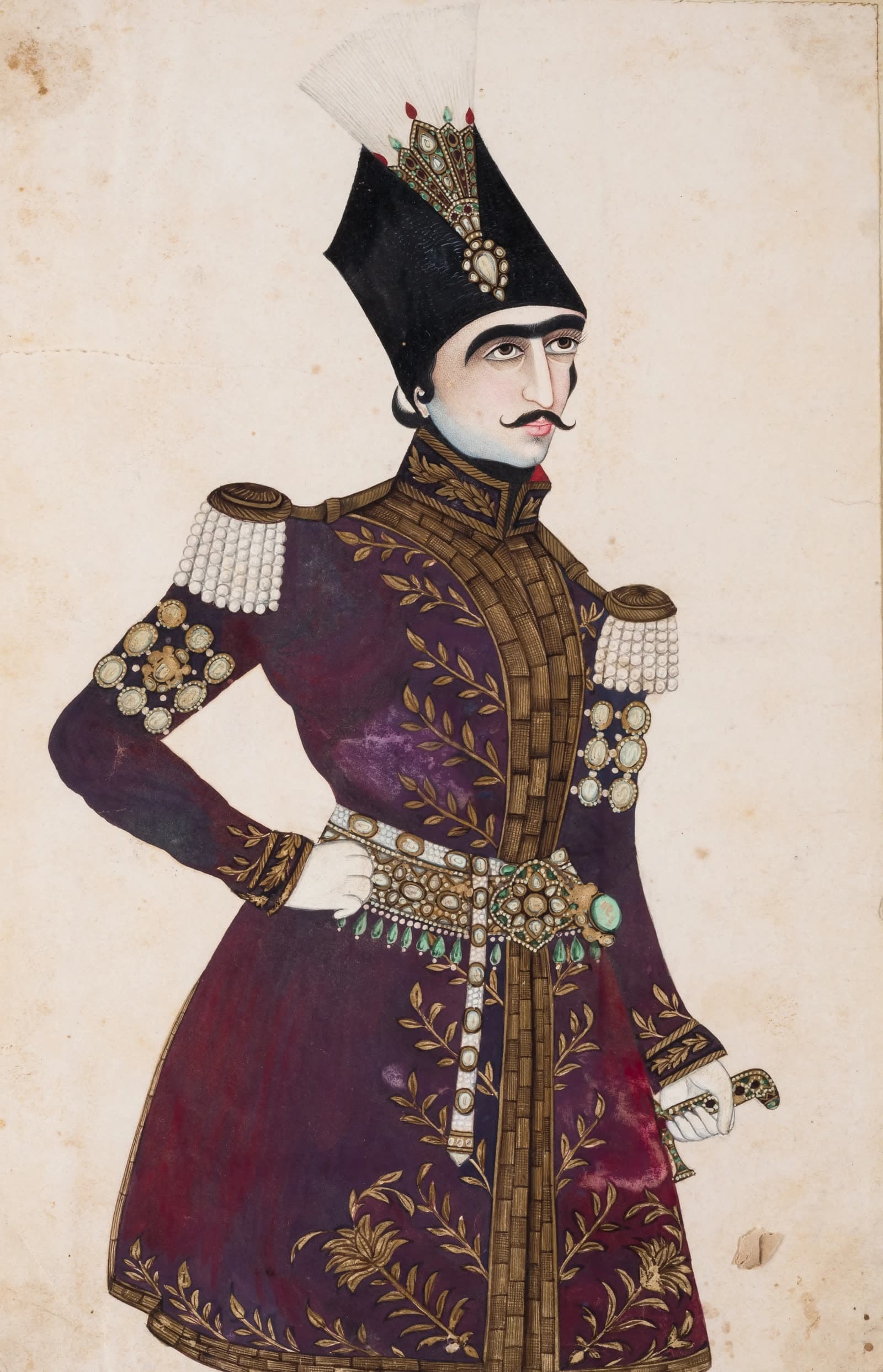 Portrait of Naser al-Din Shah Qajar, Persian school