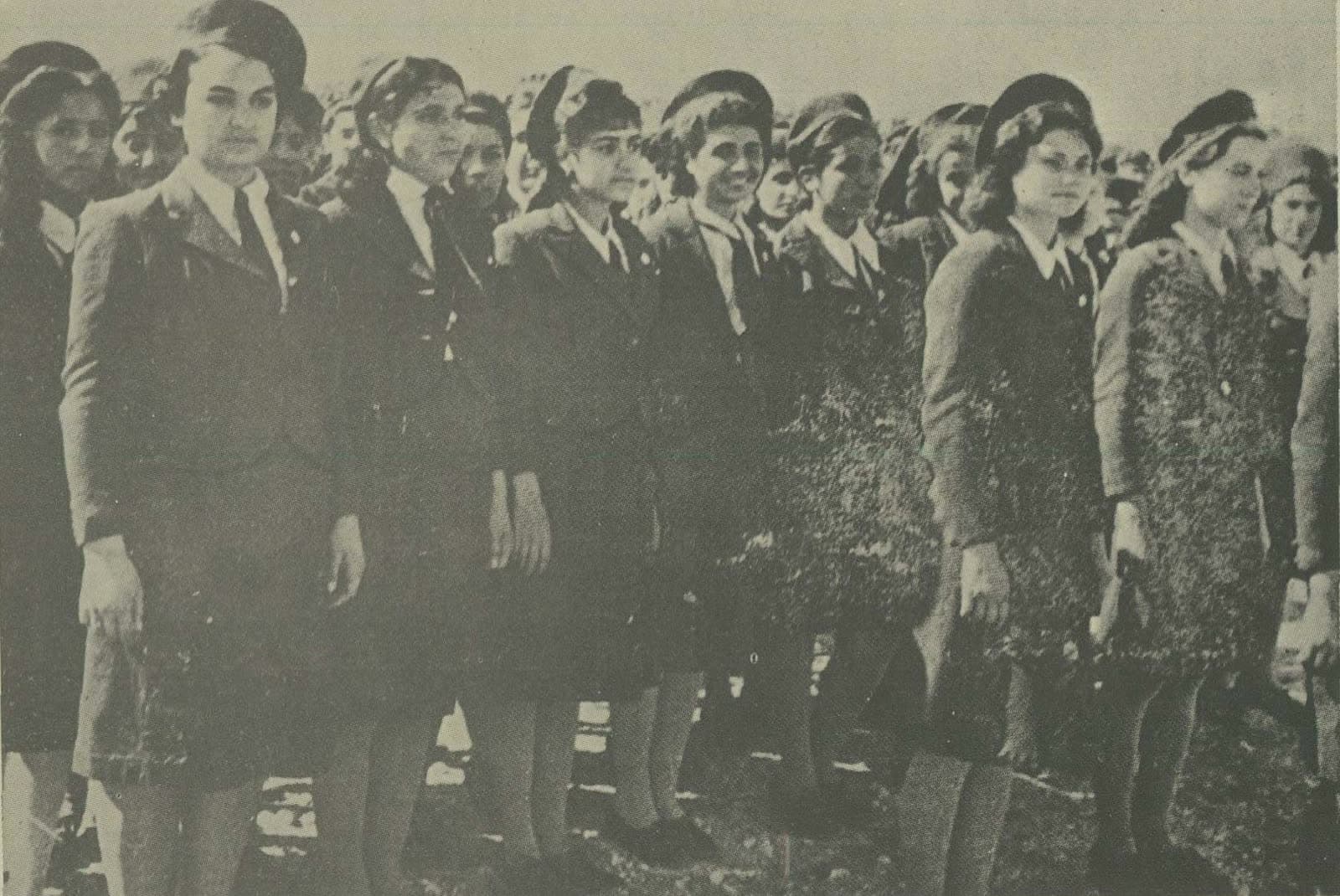 Students of the teacher training college, Ettela'at newspaper photograph
