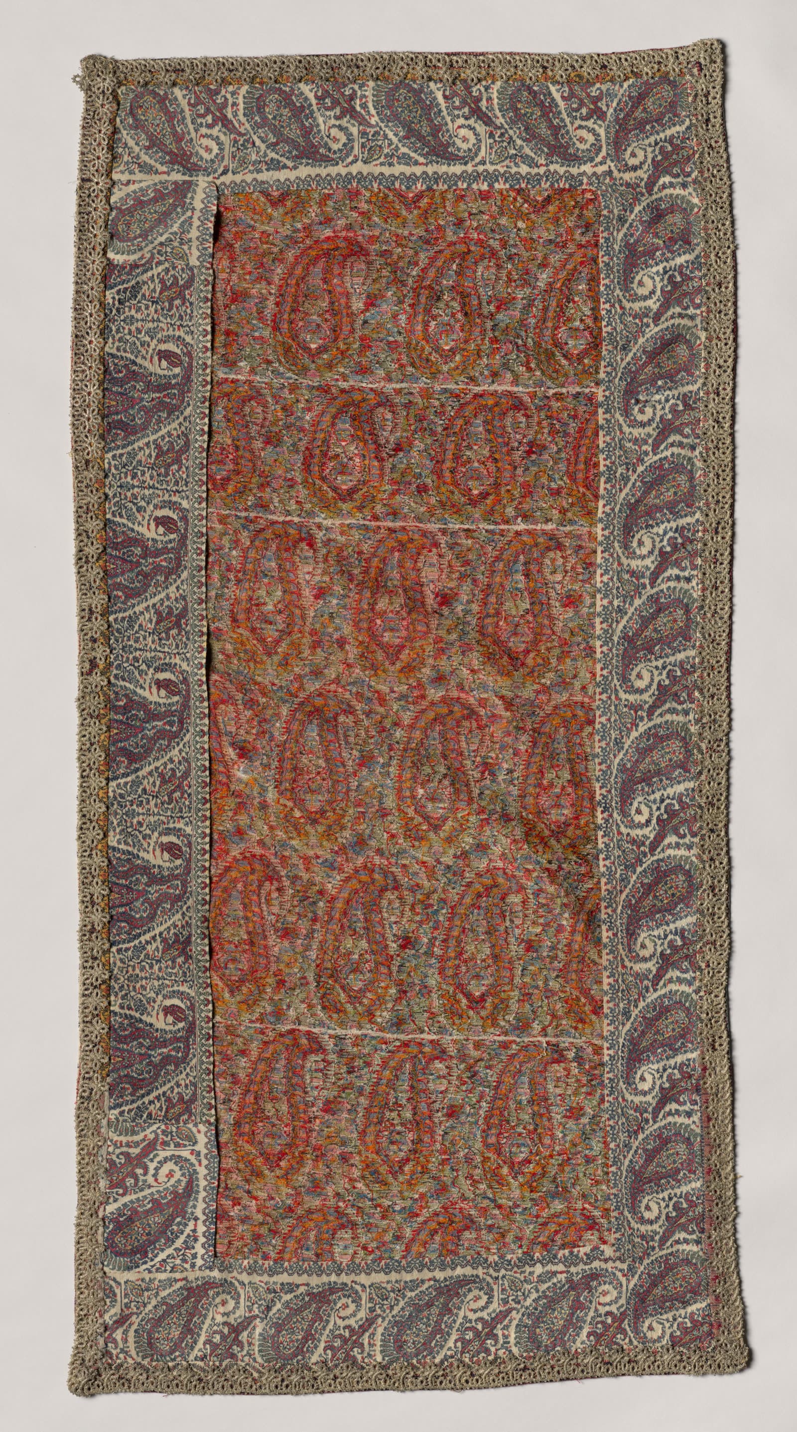 Lining from Silk Textile with Goatherds in a Landscape