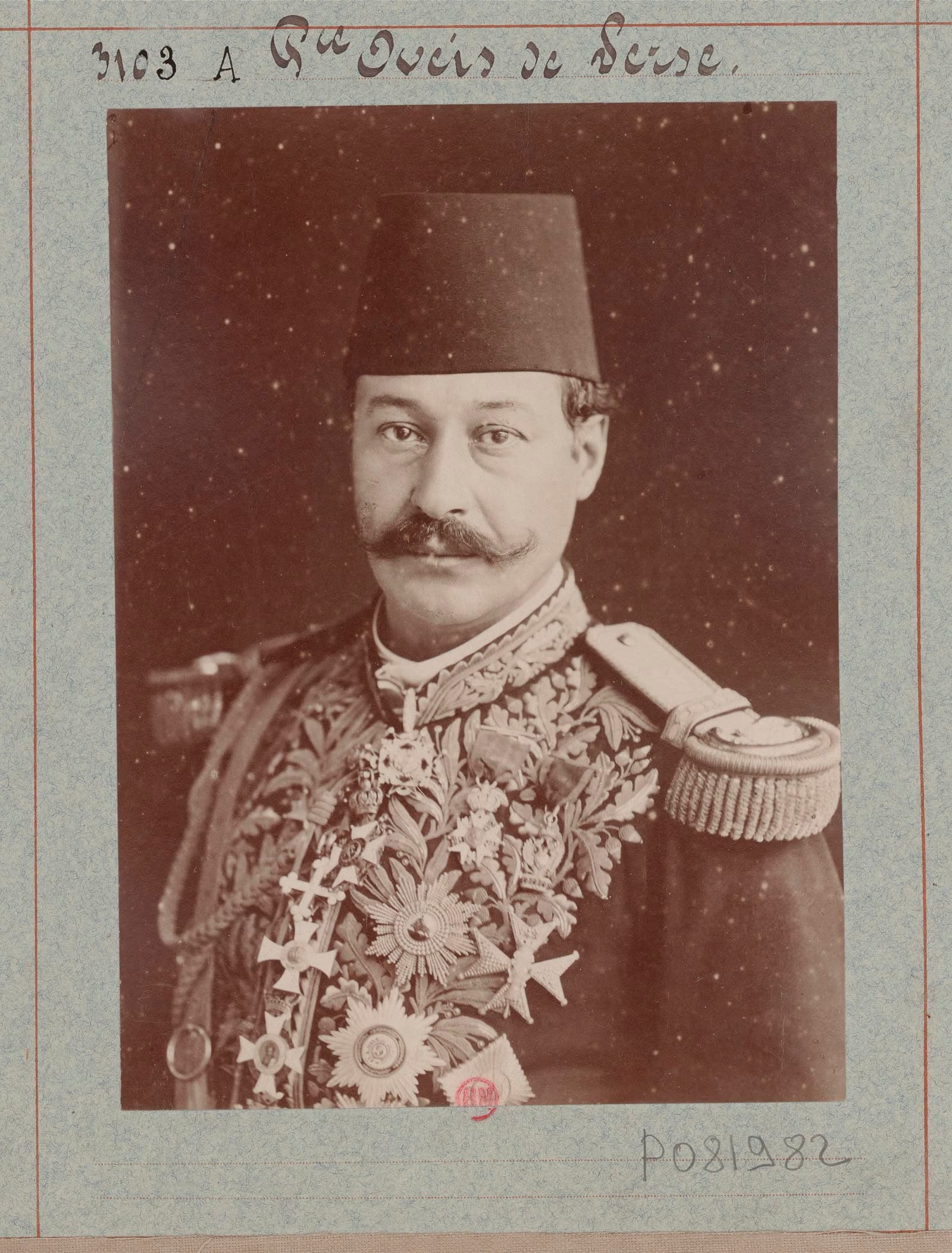 Studio portrait of Prince Oveis of Persia