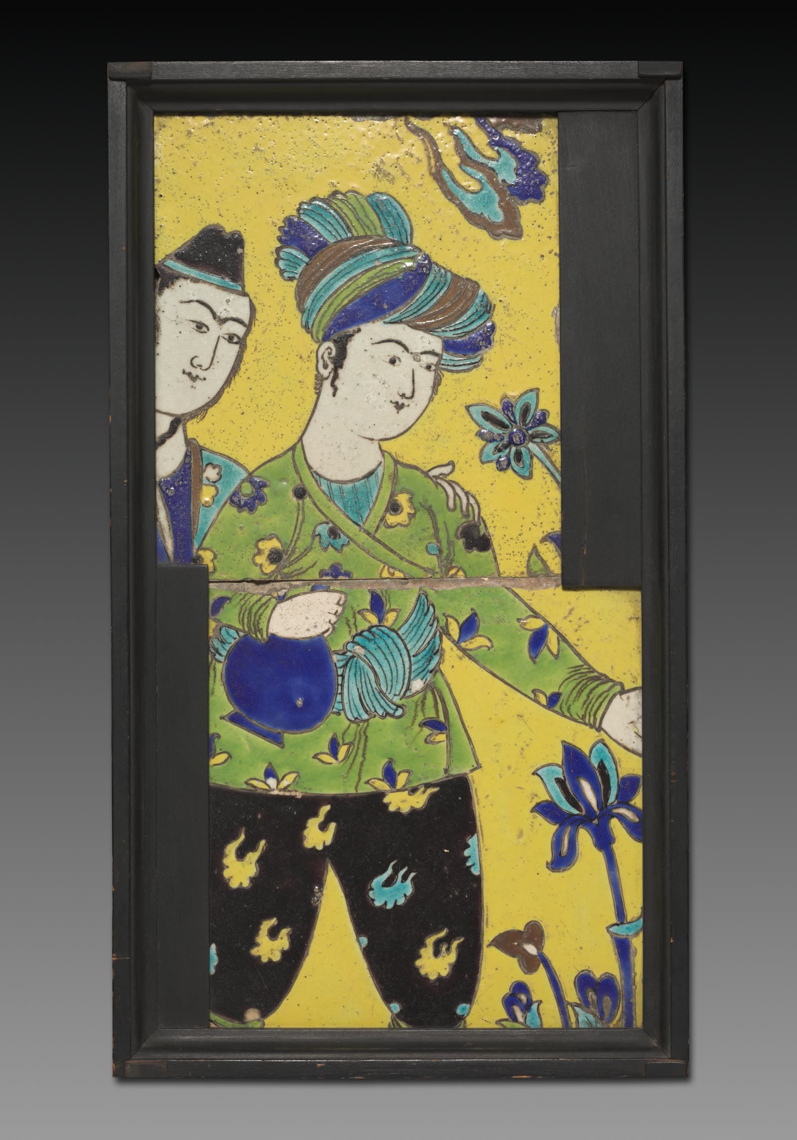 Wall Tile with a Man Carrying a Wine Bottle