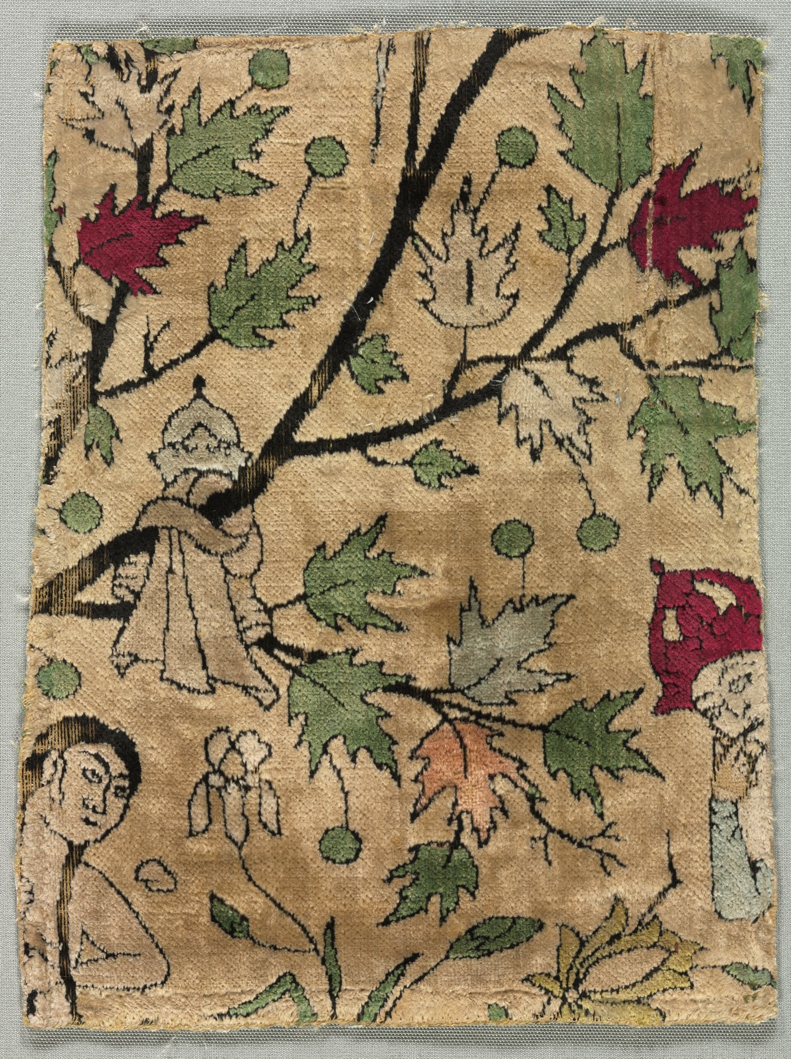 Velvet Fragment, Khusrau Sees Shirin Bathing (2 of 2)
