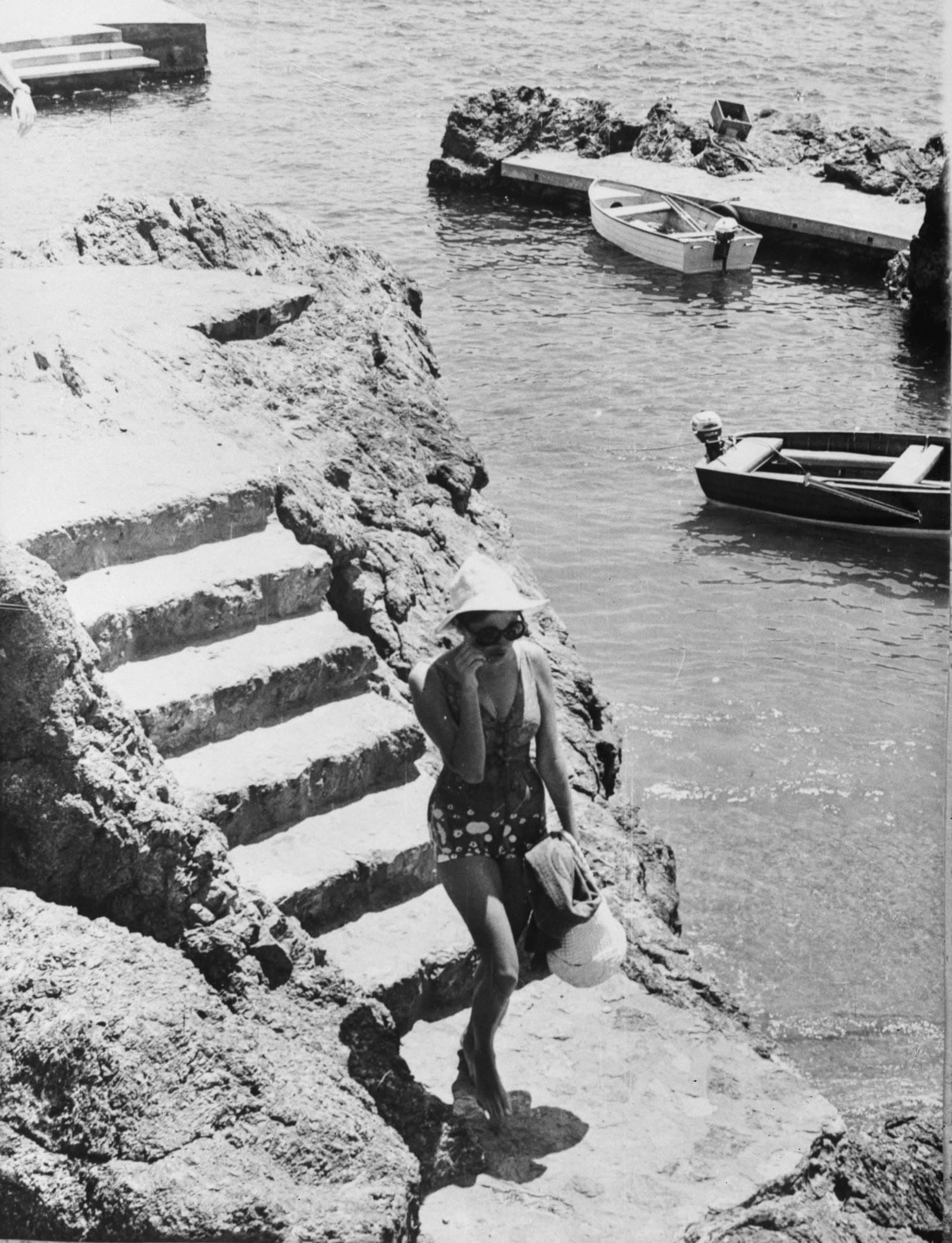 Princess Soraya on the beach at Begur, Spain