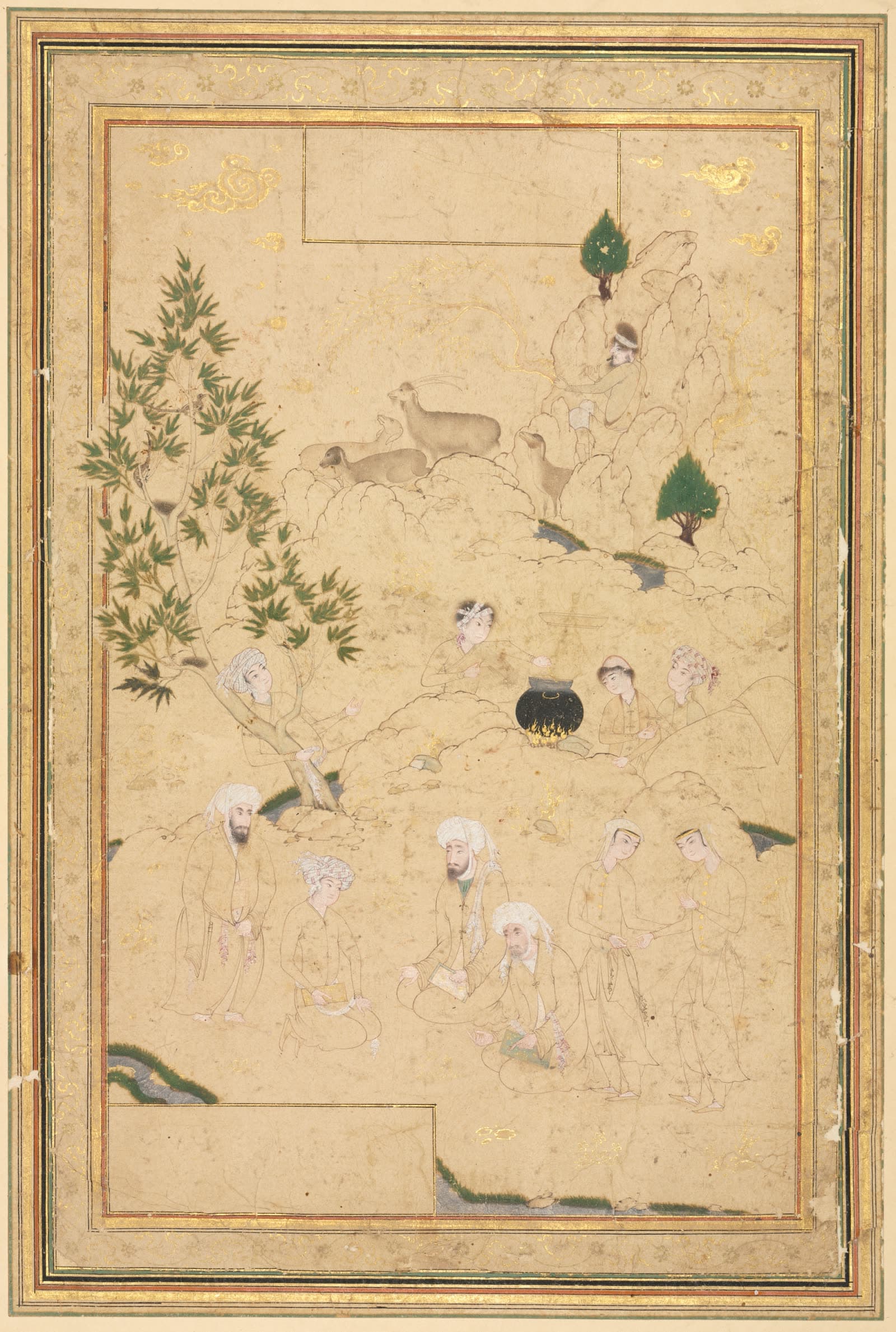 Picnic in the Mountains; Single Page Illustration