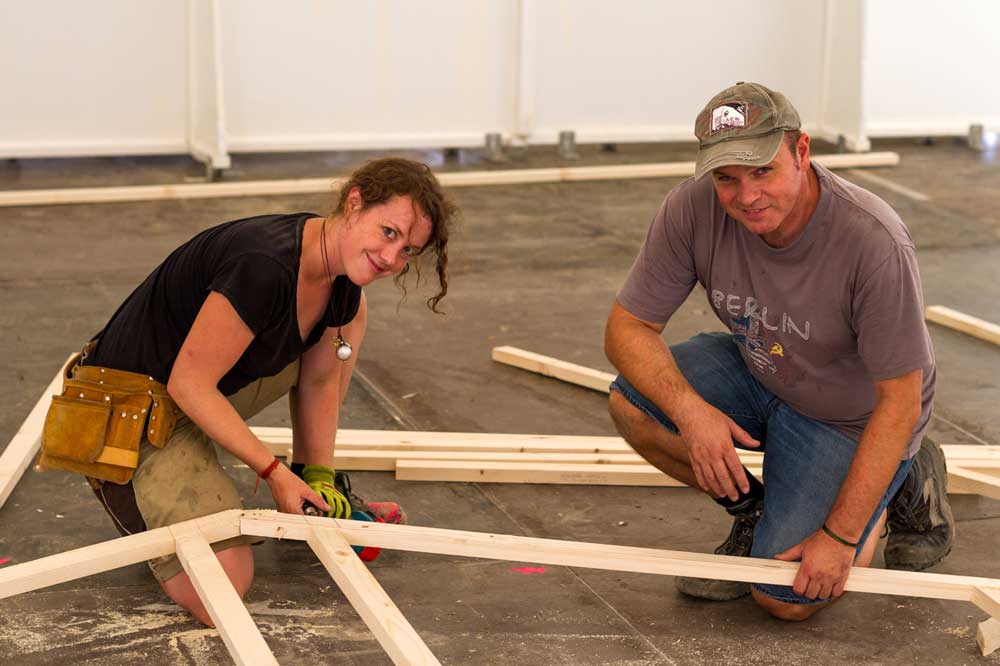 Volunteers build the Summer Course
