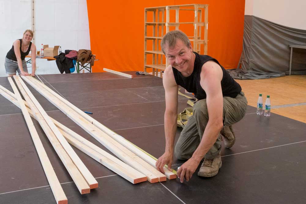Volunteers build the Summer Course