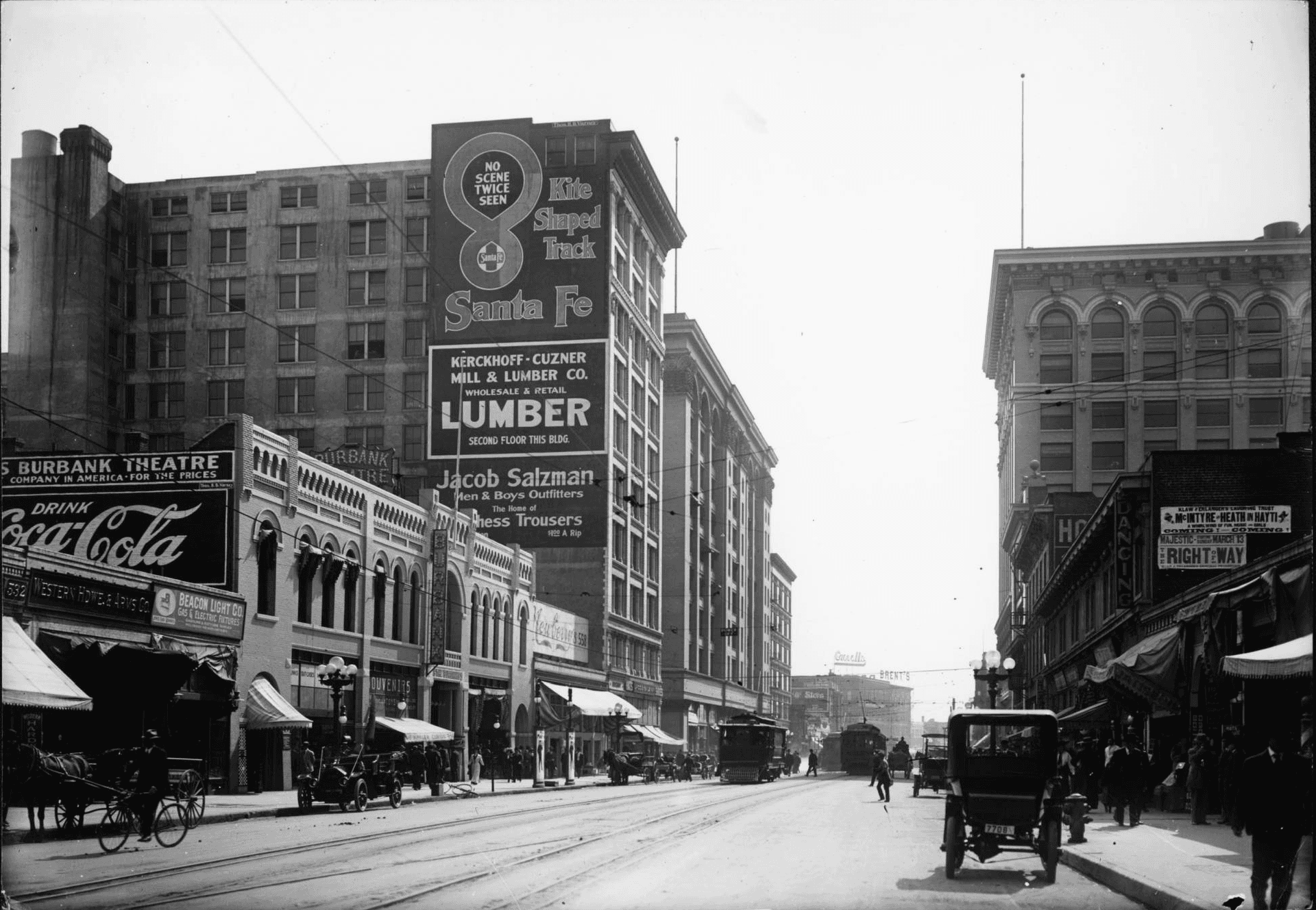 block Main Street south from 5th, c.1908