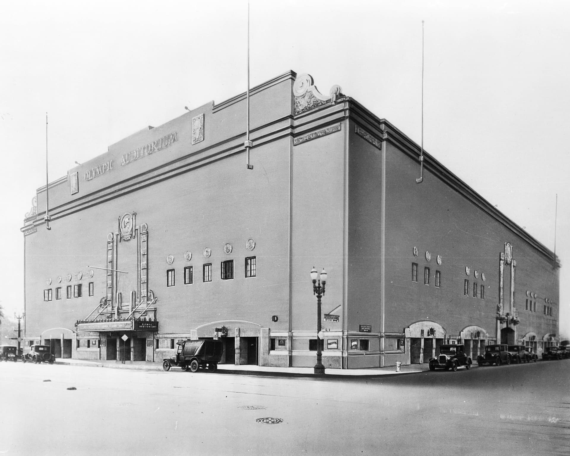 Exterior view of the Olympic Auditorium in Los Angeles, ca.1920-1929