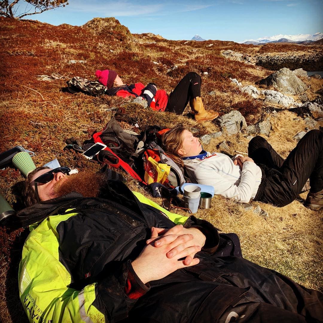 Even the most motivated beach cleaners need to rest!