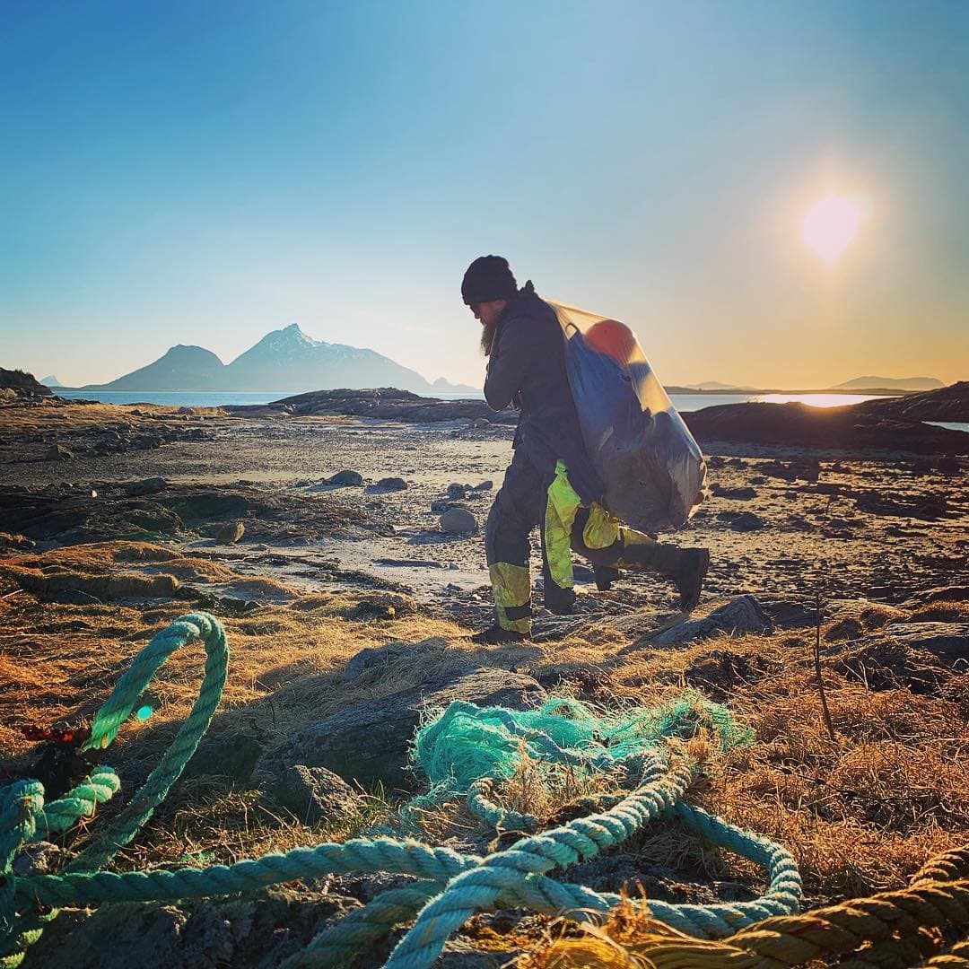 Cleaning a beach just before sunset can be the most beatiful experience.