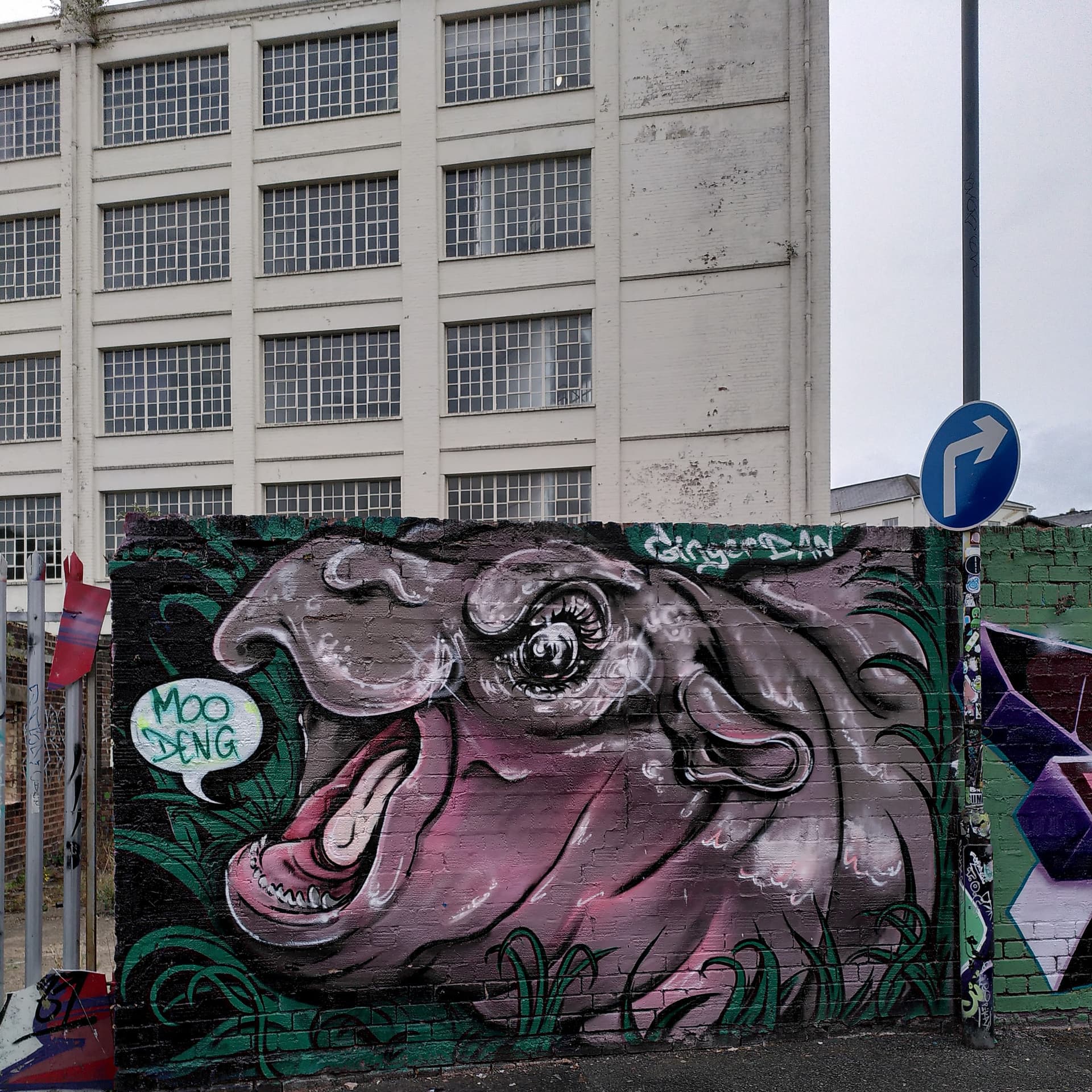 A Moo Deng mural in Birmingham, UK (2025)