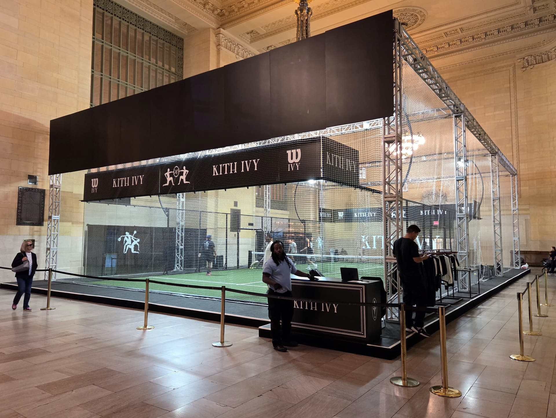 Padel court in Grand Central Terminal, New York, 2025