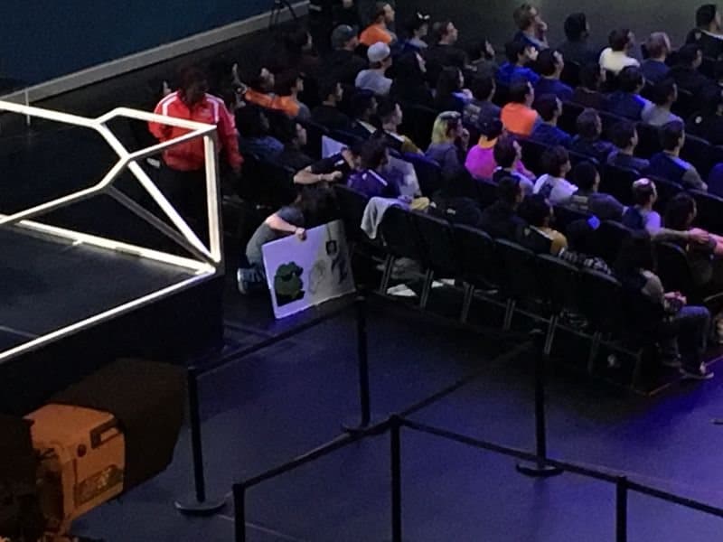 A Pepe sign confiscated at the Overwatch League