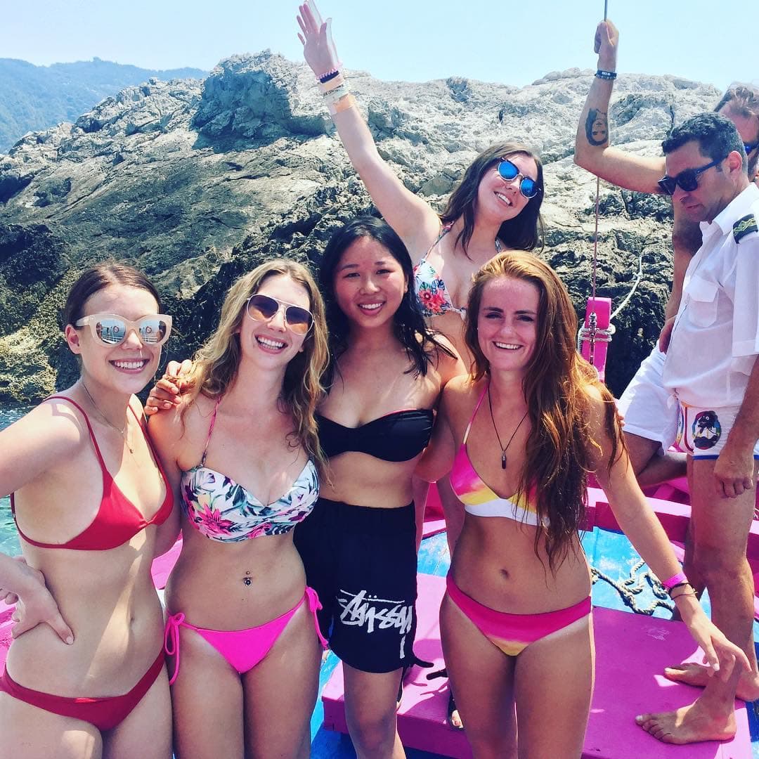 Beautiful ladies and a party on the water...