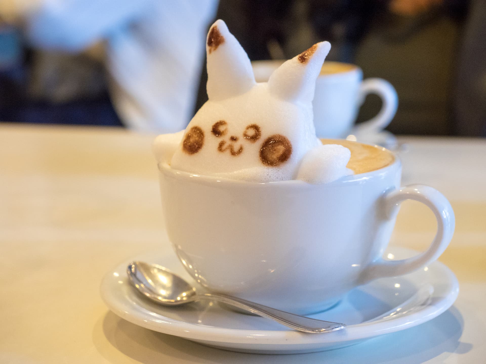 3D Pikachu latte art