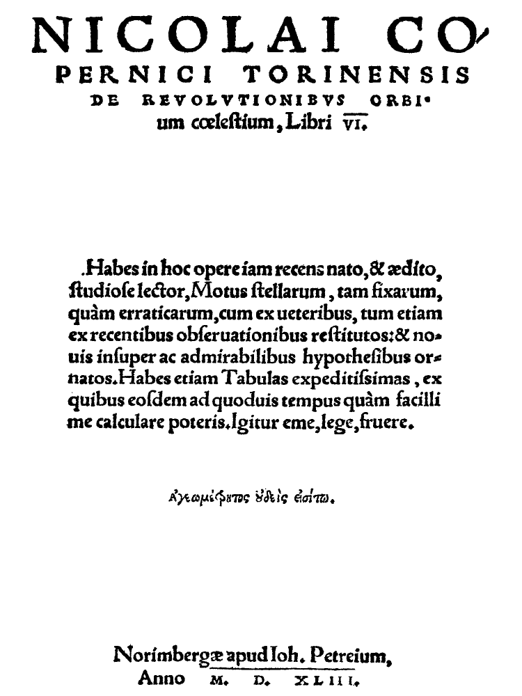 De Revolutionibus Published