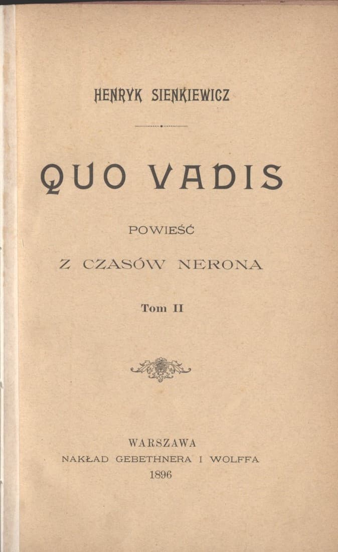 Sienkiewicz Publishes Quo Vadis