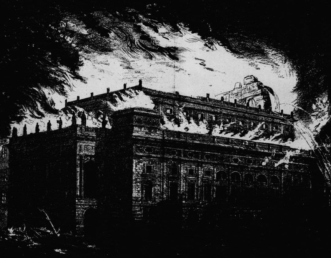 National Theatre burns