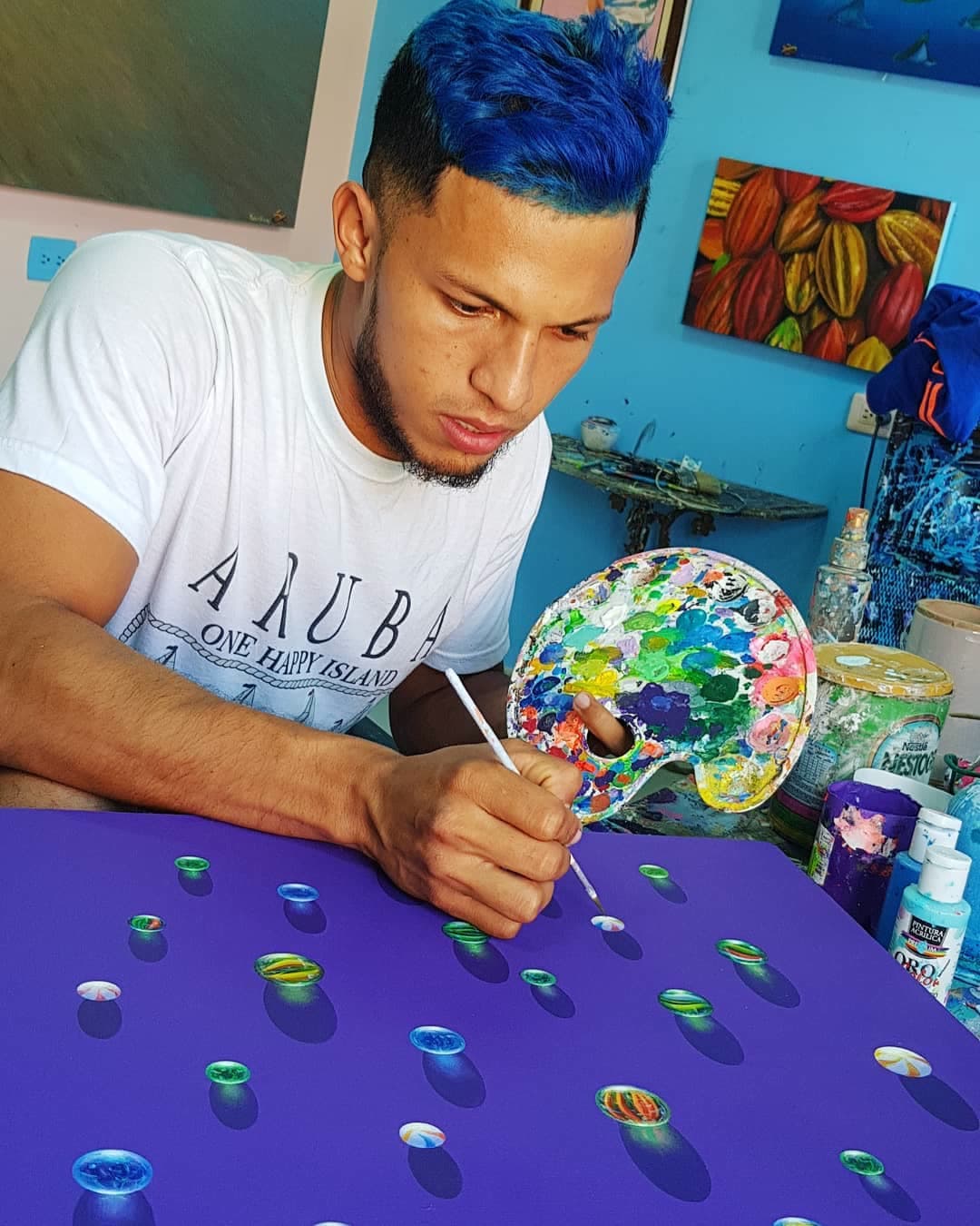 Tomando últimos detalles de la obra más luego les comparto el resultado.