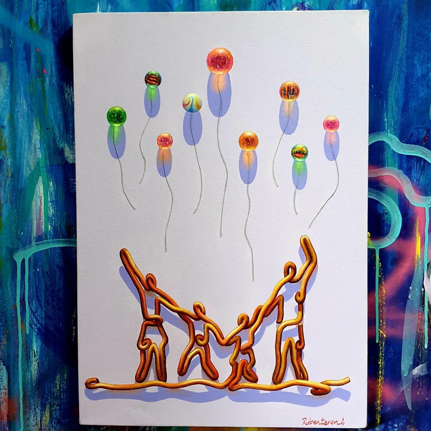 Titulo: amor y control Obra por encargo que refleja el amor y la unión de una familia. (1 of 2)