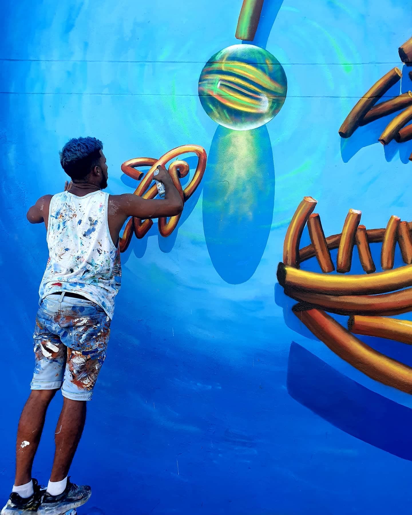 Detalle del mural realizado esta semana con @unioncolor @afbarranquilla @jan_artist…