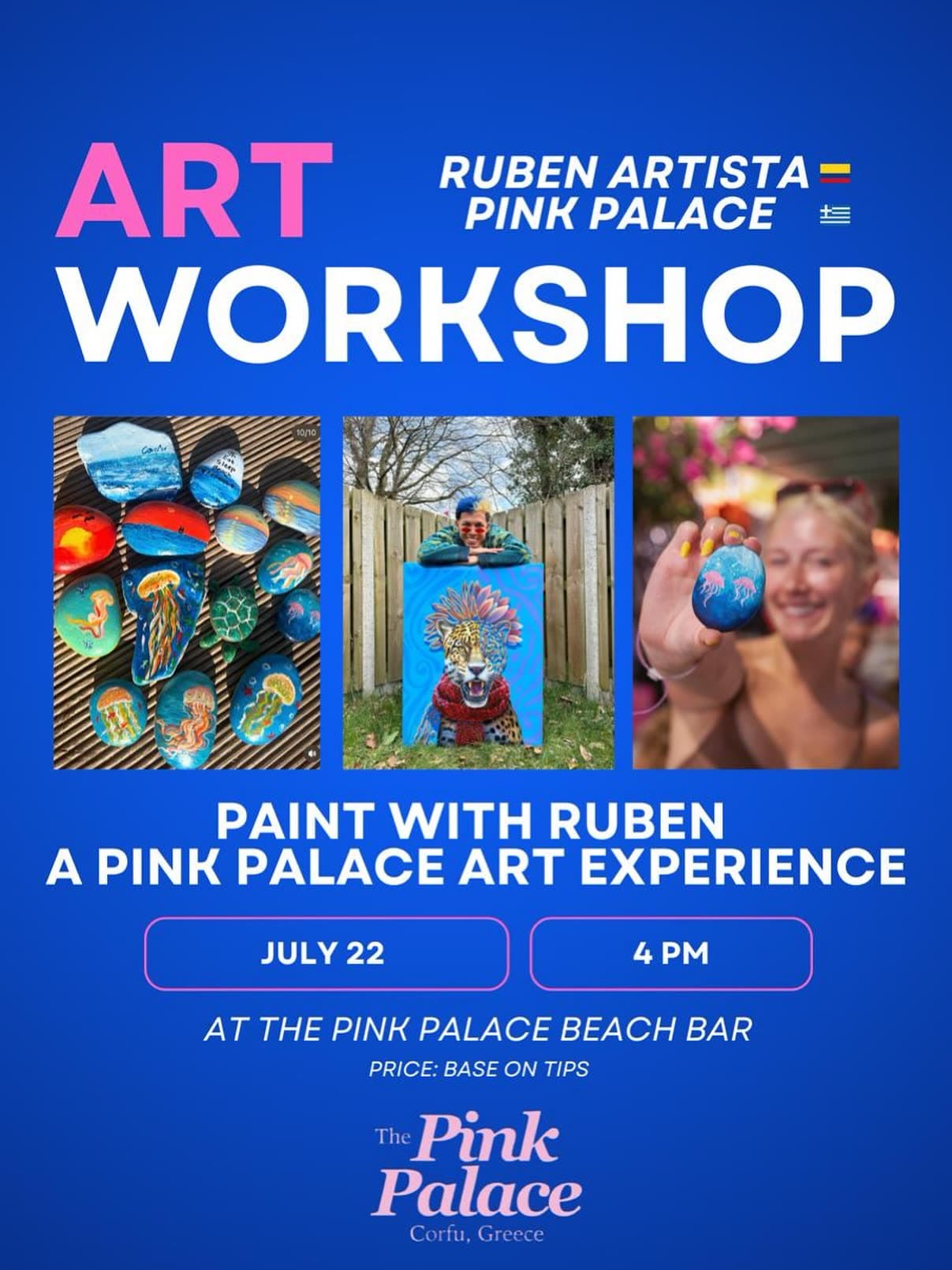 “Excited to host my first workshop in Greece , a collaboration between Pink Palace and…