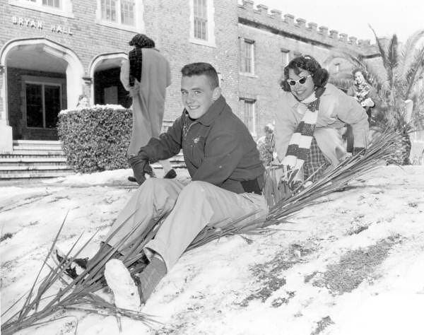 Florida State students in the snow