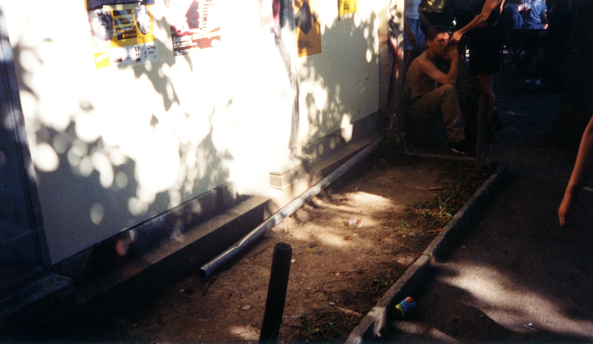 Rain pipe torn down at the Street Parade, still lying where it fell