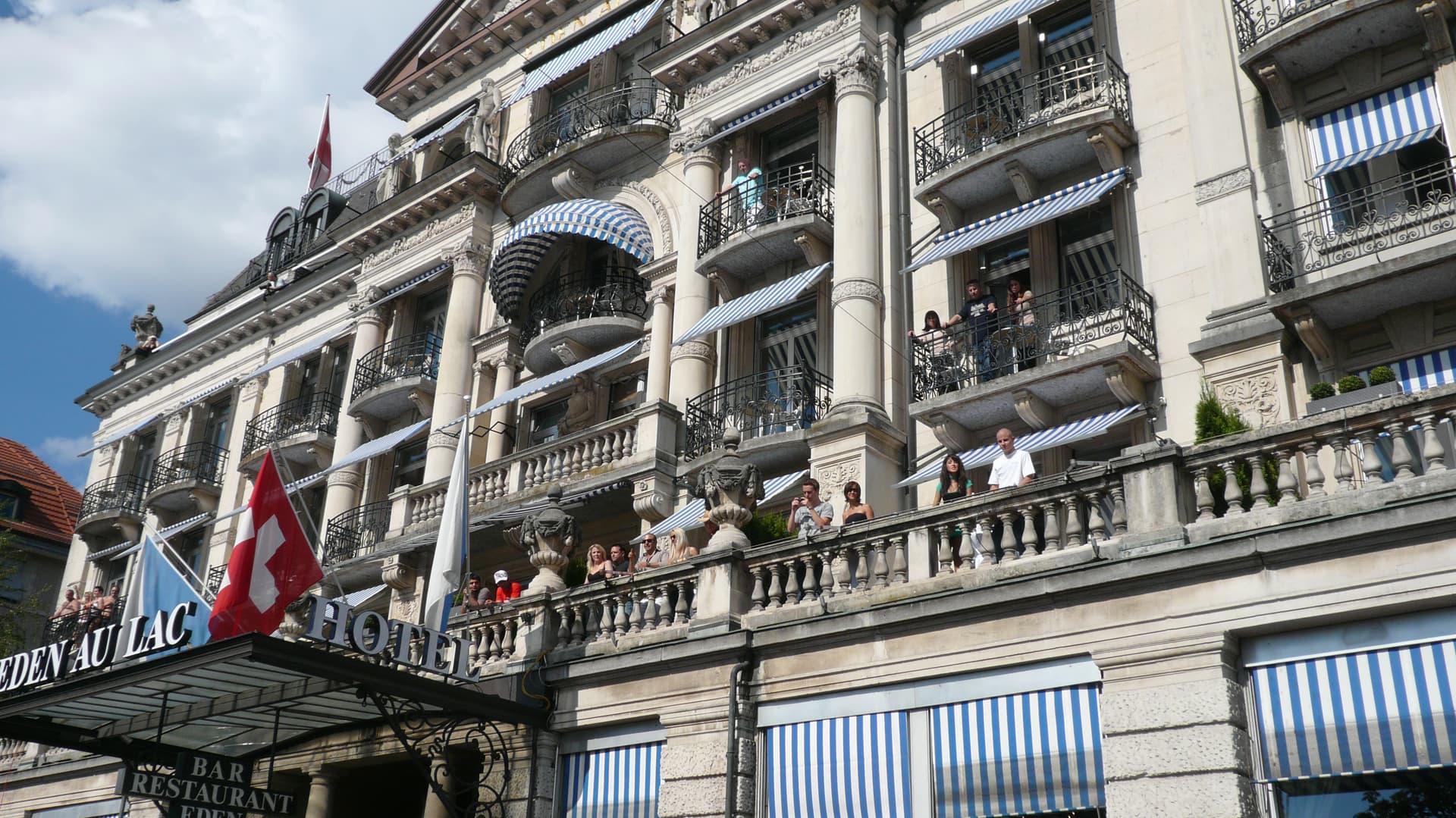 The Hotel Eden au Lac facade above the parade, 2008