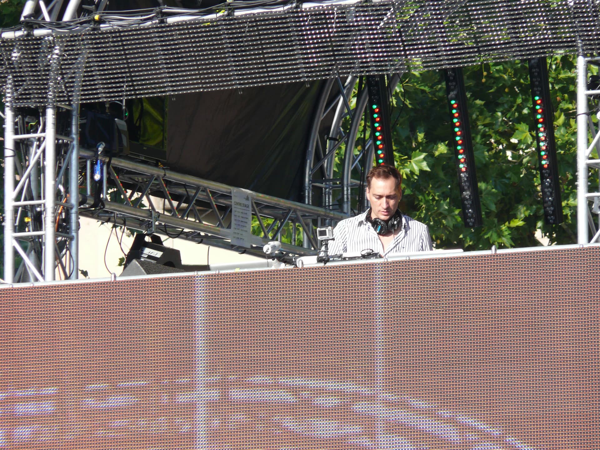 DJ playing a parade stage, 2011
