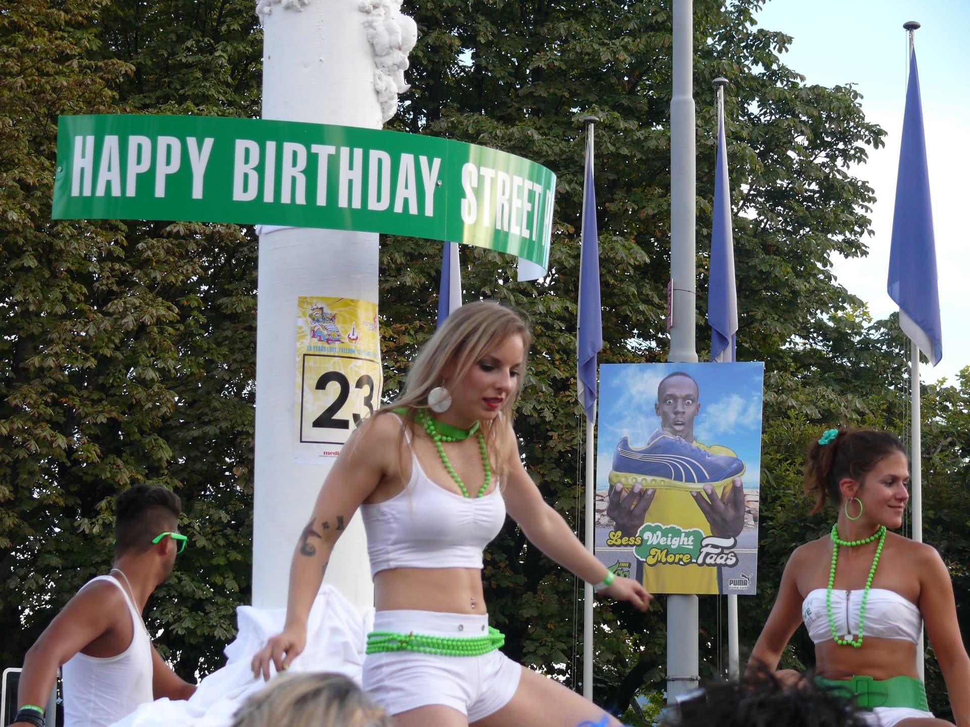 Happy Birthday Street Parade sign at the 20th edition, 2011