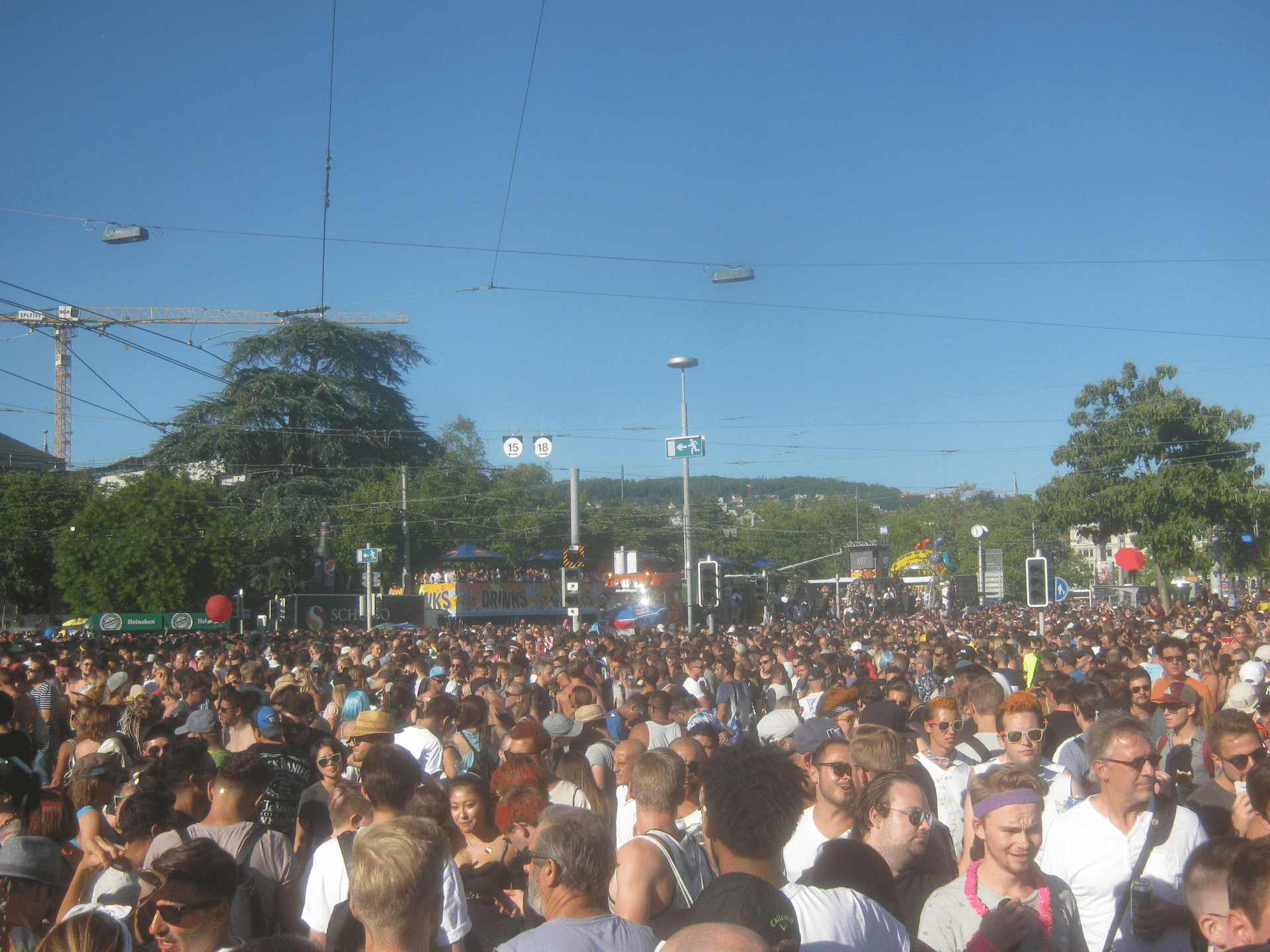 The crowd on the route, Street Parade 2018