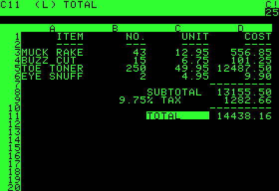 VisiCalc — First Spreadsheet