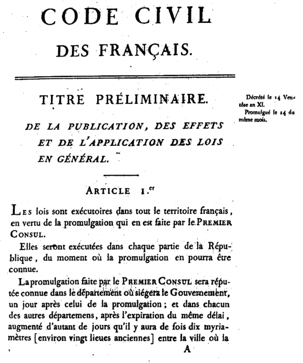 The Napoleonic Code