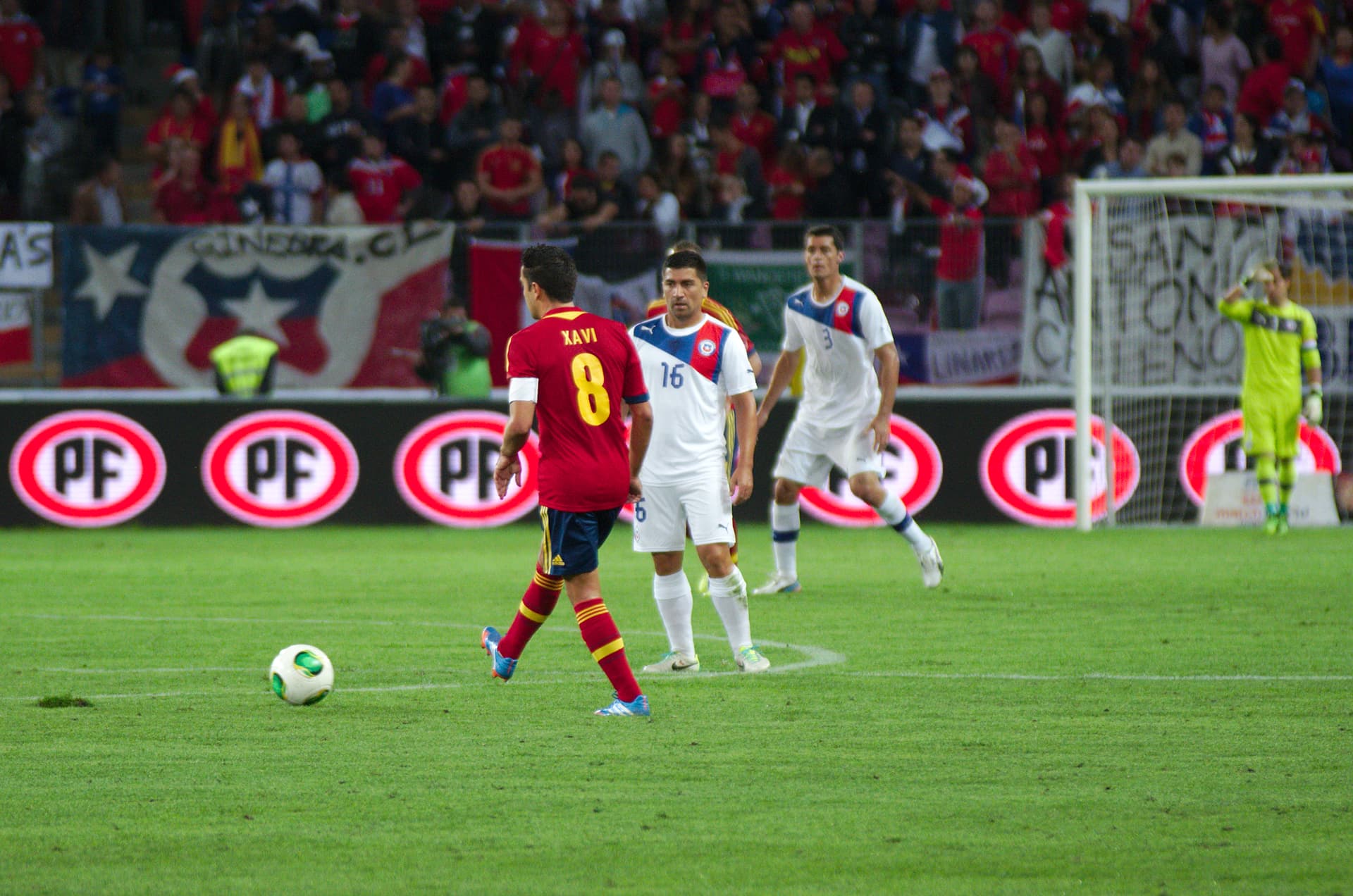 Spain Chile 10 09 2013 Geneva Xavier Hernandes and David Pizarro