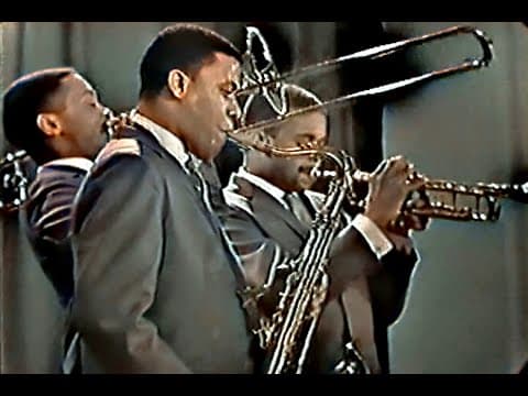 Art Blakey & the Jazz Messengers, San Remo Jazz Festival, Italia, March 23rd, 1963 (colorized)