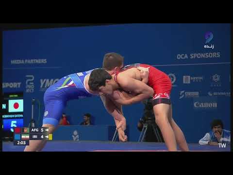 مسابقات کشتی نوجوانان بازیهای آسیا سید طها هاشمی از ایران مقابل محمد سرور سروری از افغانستان#sports (2 of 2)