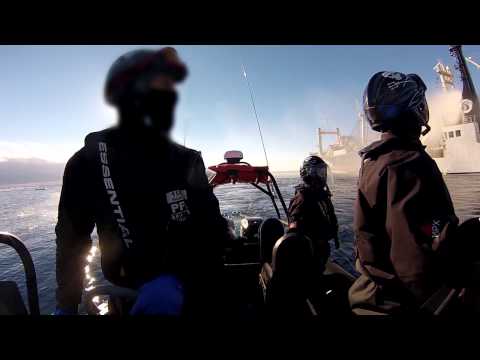 Nisshin Maru Launches Exploding Concussion Grenades Towards a Fuelling Tanker