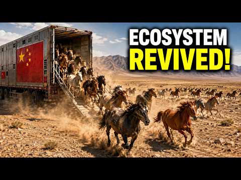 China Put Wild Horses Into a Desert - They Still Get Fed by Truck..