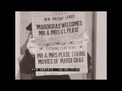 1940 Kodachrome Home Movies of Mardi Gras, New Orleans