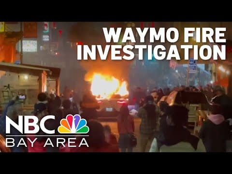 Investigators work to identify who torched the robotaxi