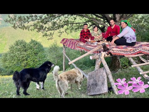 Milking Cows and Making a Wooden Gazebo under an Oak Tree (2 of 2)