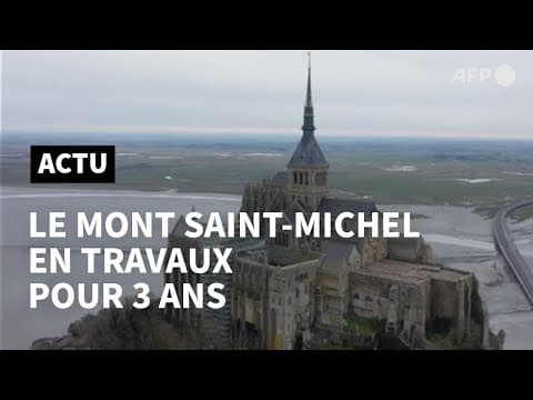 Mont-Saint-Michel Wrapped in Scaffolding for a Three-Year Restoration
