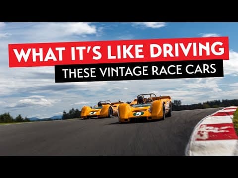 Nick & Richard Griot on Bruce McLaren and Denny Hulme's McLaren M6 Can-Am cars